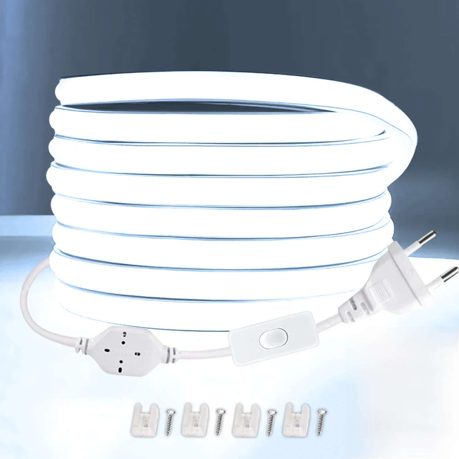 COB LED-Streifen 220V Hochleuchtende LED-Leiste Flexibles Band für Raum-, Schlafzimmer- und Küchenbeleuchtung