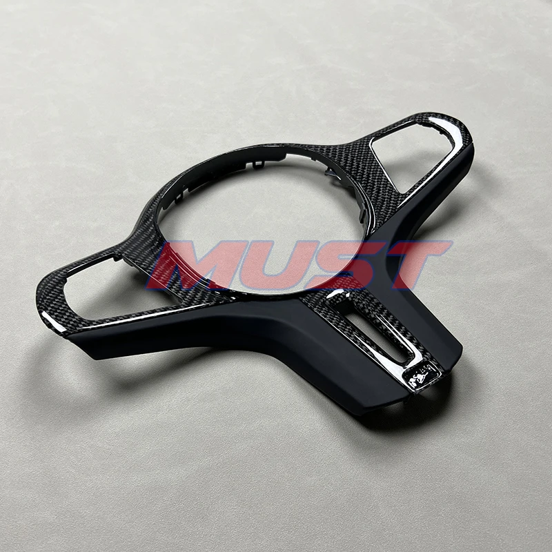 Real Carbon Fiber Steering Wheel Frame Trim Cover M Sport Interior Replacment For BMW X5 X5M X3 X6 F95 F90 G82 G20 G30 G32 G29