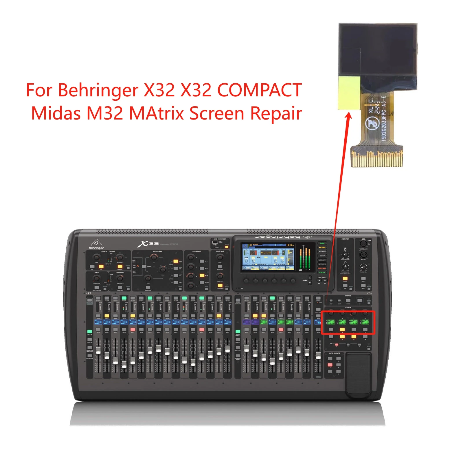 

Новый оригинальный TSD2G2033FPC TSD2G2033FPC-A3-E ЖК-дисплей для Behringer X32 X32 COMPACT Midas M32 MAtrix Ремонт экрана