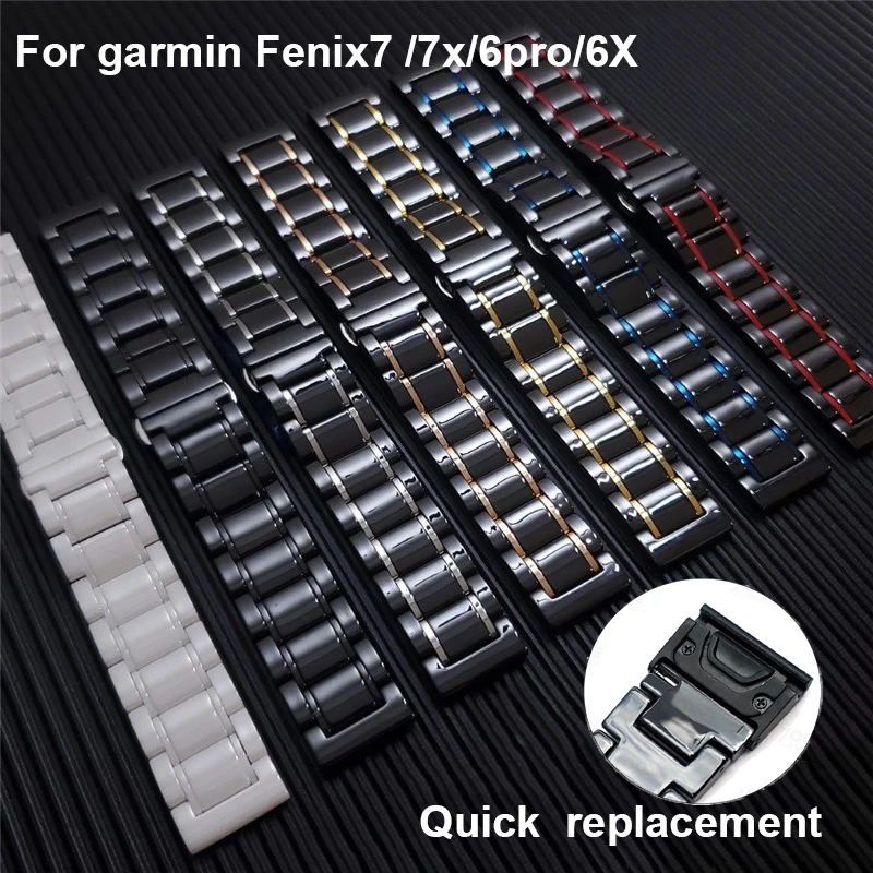 26 22 MM Watchband For Garmin Fenix 6 6X Pro 5 5S 5X Plus 3HR Fenix7 7X Ceramic Quick Release Watch Easyfit Wrist Band Strap