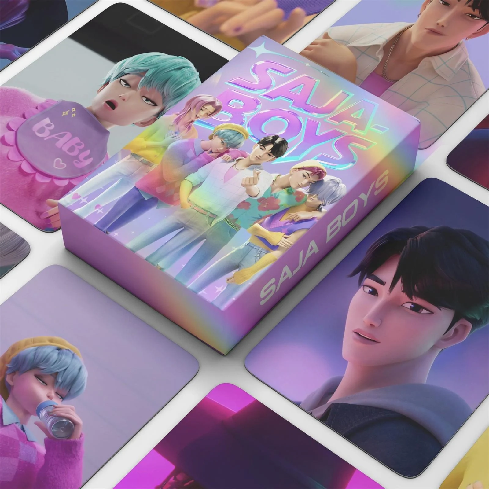 مجموعة 55 قطعة من مجموعة بطاقات الصور KPop Demon Hunters Star Idol - فرقة الفتيات الكورية الشهيرة (IVE، NewJeans، Blackpink) Collectibl