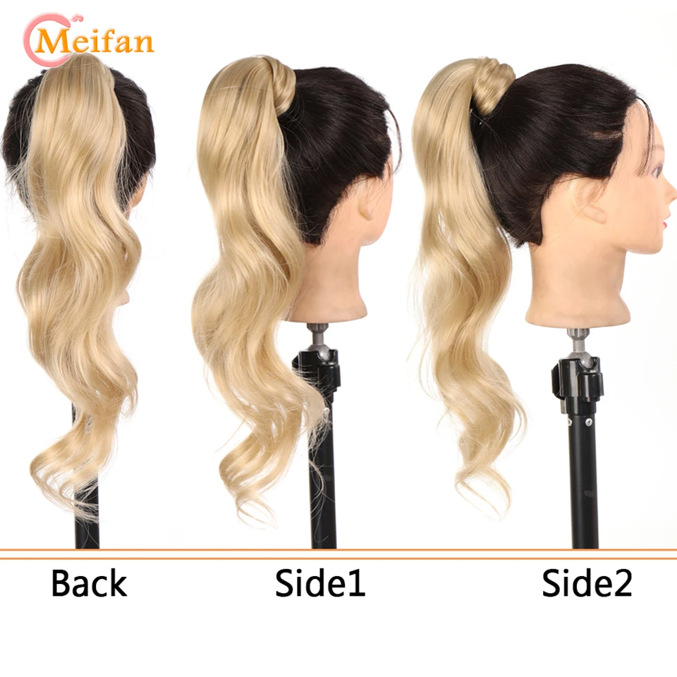 MEIFAN 32Inch Synthetic Flexible Wrap Around Ponytail Long Curly Layered Natural Fake Ponytail Hairpiece Extensions for Women