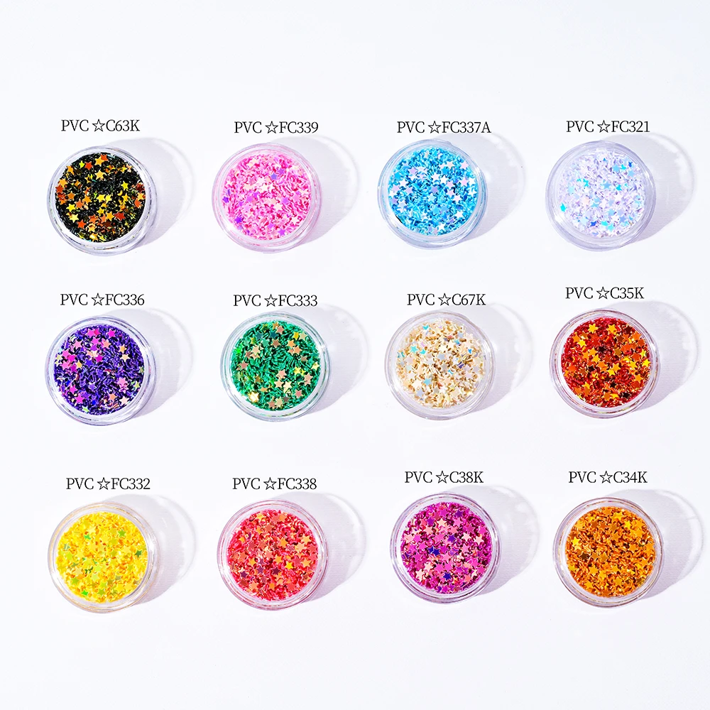 Beliebtheit gemischt fünfzackigen Stern Design Nagel glitzert holographische Glitzer Pailletten Nagel Patch DIY Nail Art Dekoration 1g/Flasche