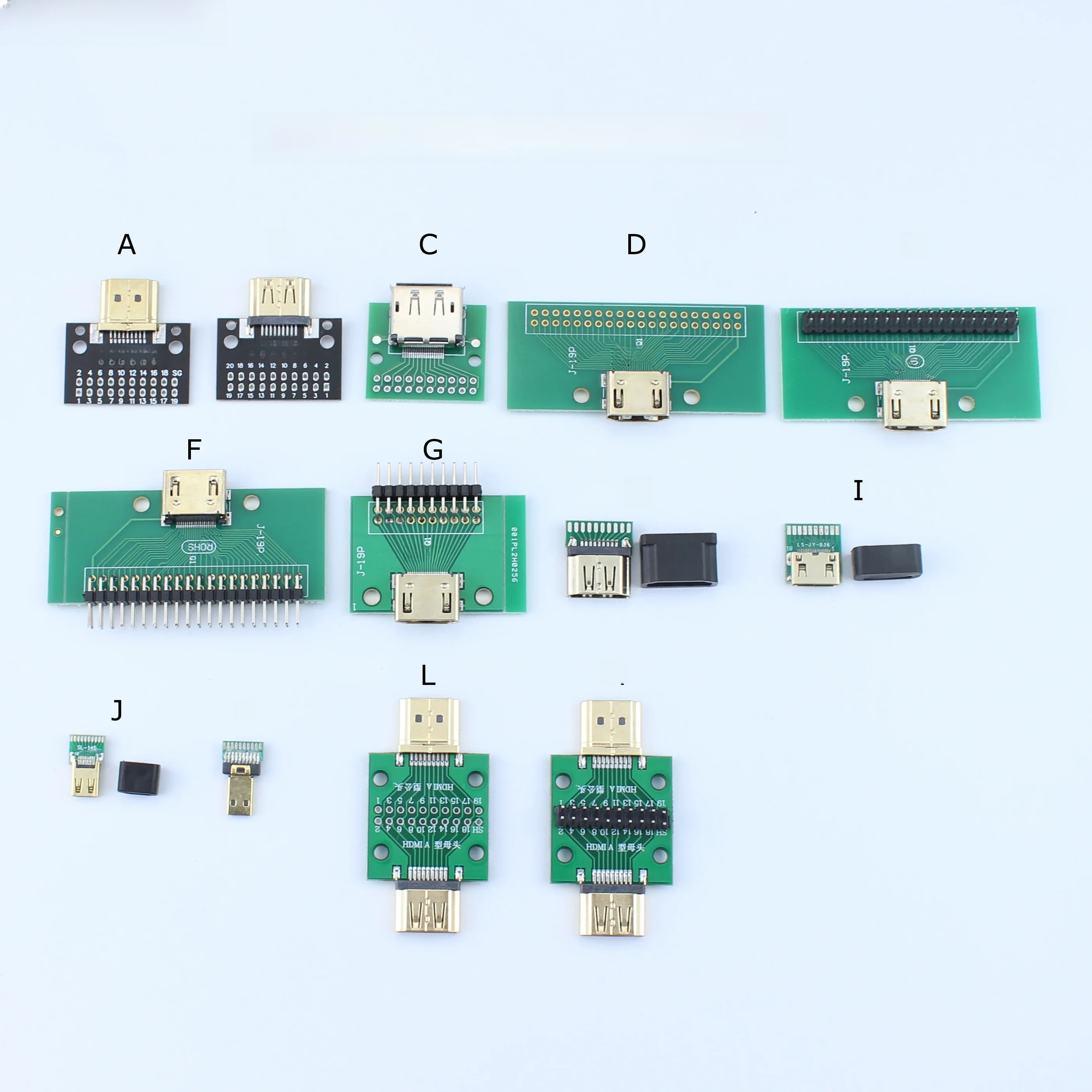 1szt A-M HDMI męski na żeński Płytka testowa MINI Złącze z płytką PCB 2,54mm raster 19/20pin DP HD A żeński na męski Adapter Board — zdjęcie 2