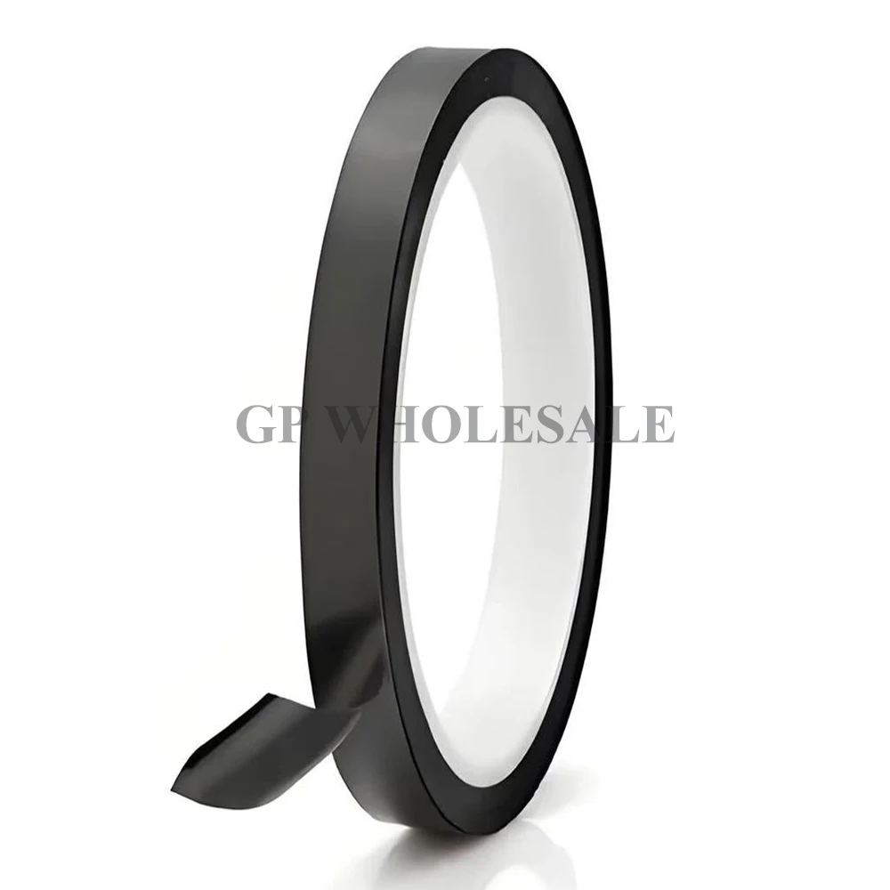 10mmx10M Black Aluminum Foil Tape Light Blocking Conductive EMI Shielding Insulated Mylar Anti-Lifting For LCD LED PCB 0.05mm