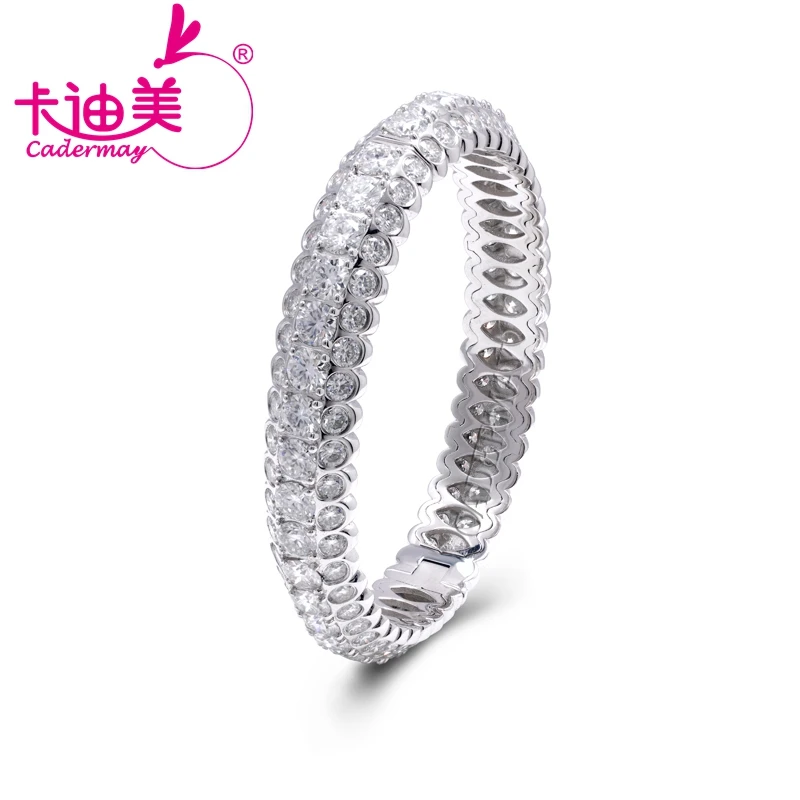 CADERMAY 100% S925 Silver Bracelet Moissanite Round Shape High Quality Anniversary For Women Jewelry Making