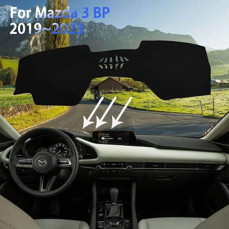 

For Mazda3 Mazda 3 BP 2019~2023 2021 2022 Dashboard Pad Cover Dustproof Sun-shading Non-slip Protector Sunshade Cover Mouldings