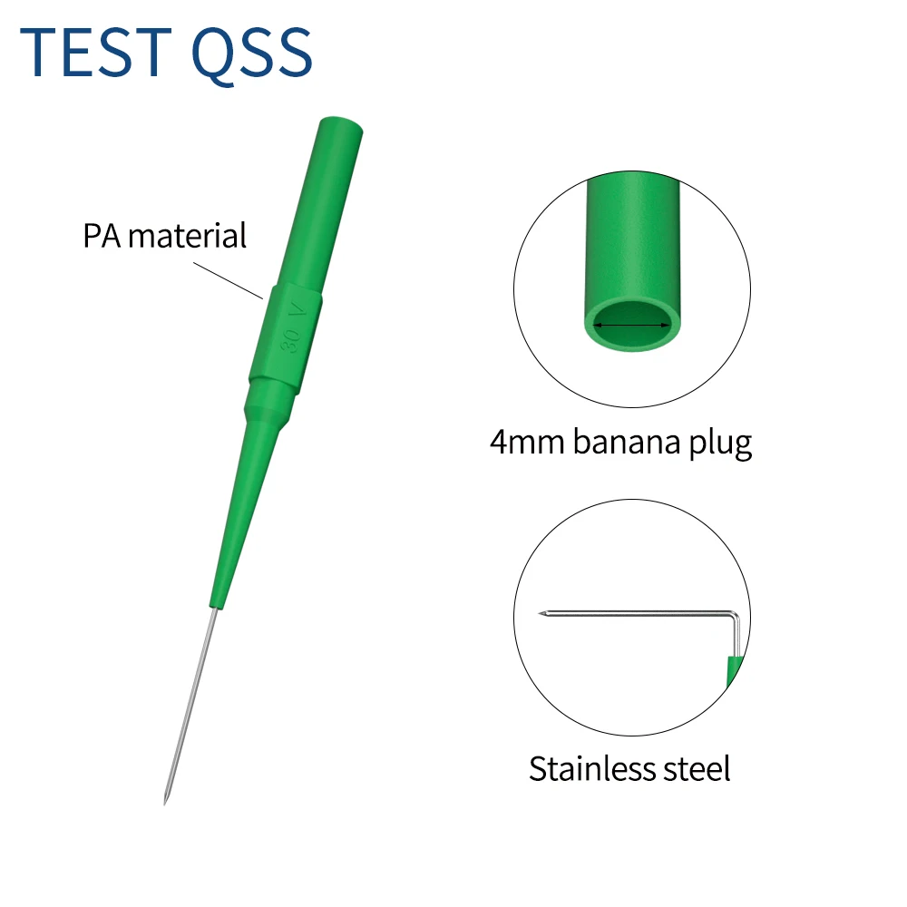 QSS 10PCS Test Probe Needle Stainless Steel Piercing Back Probe with 4mm Banana Socket Electrical Tool - Image 3