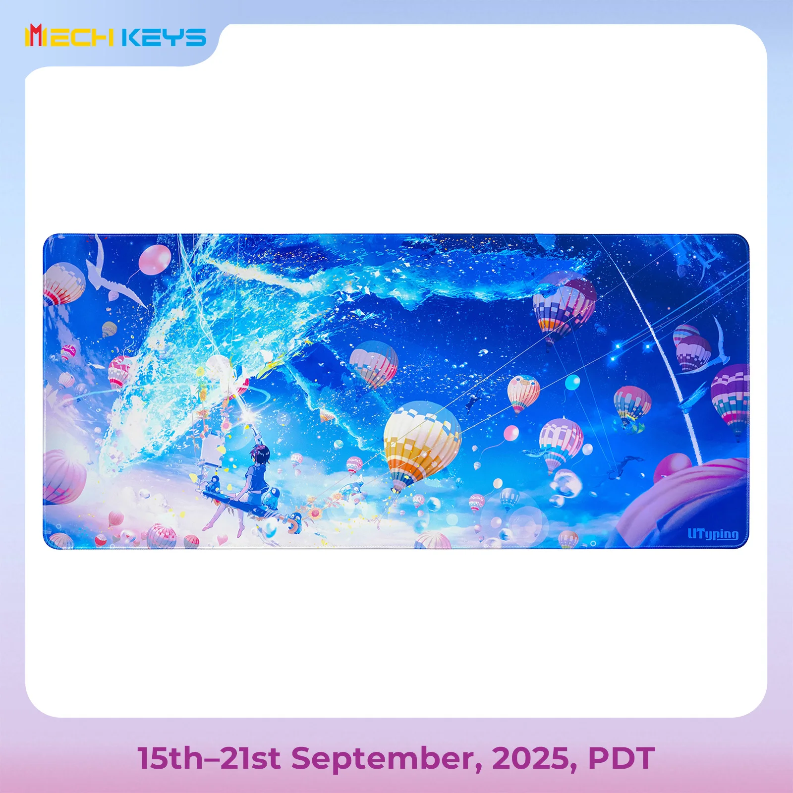 

Utyping X Makoron [Fall Into The Sky] Edition Gaming Mousepad Hand Drawing Fantastic Blue Series Mouse Pad