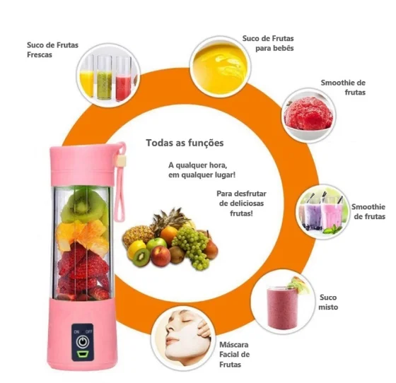 Mini Liquidificador 6 Lâminas Usb المحمولة إعادة تدوير هزة تأخذ أكواب عصير #4