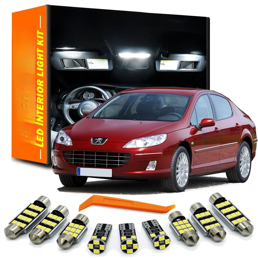 ZITWO 10 pièces sans erreur Canbus pour Peugeot 407 SW coupé 2004 2005 2006 2007 2008 2009 2010 LED Kit d'éclairage de coffre de lecture de carte intérieure