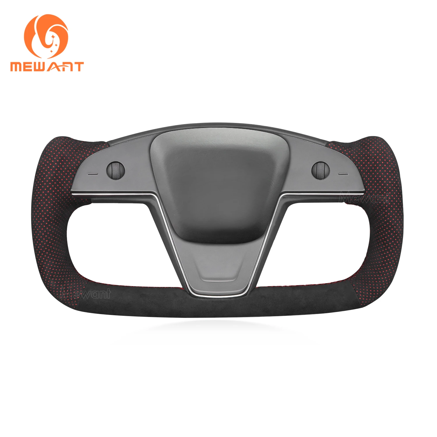 

MEWANT Mesh Alcantara Leather Car Steering Wheel Cover for Tesla Model S 2021-2023 / Model X 2021-2023