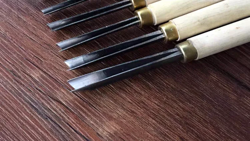 Holzbearbeitungs-Schnitzmesser, Handschnitzwerkzeug, Holzmeißel, V-förmiges Trimm-Dreiecksmesser 1,5mm 2mm 3mm 4mm 5mm 6mm 7mm 8mm – Detail 4