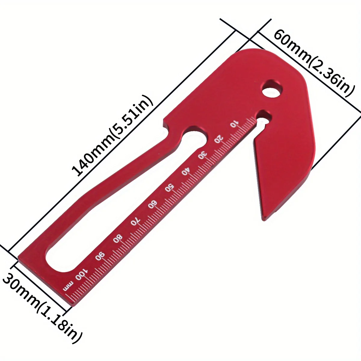 45/90 Degree Right Angle Line Gauge, Center Finder Woodworking Square, Aluminum Alloy Center Scribe, Precision Carpenter Ruler