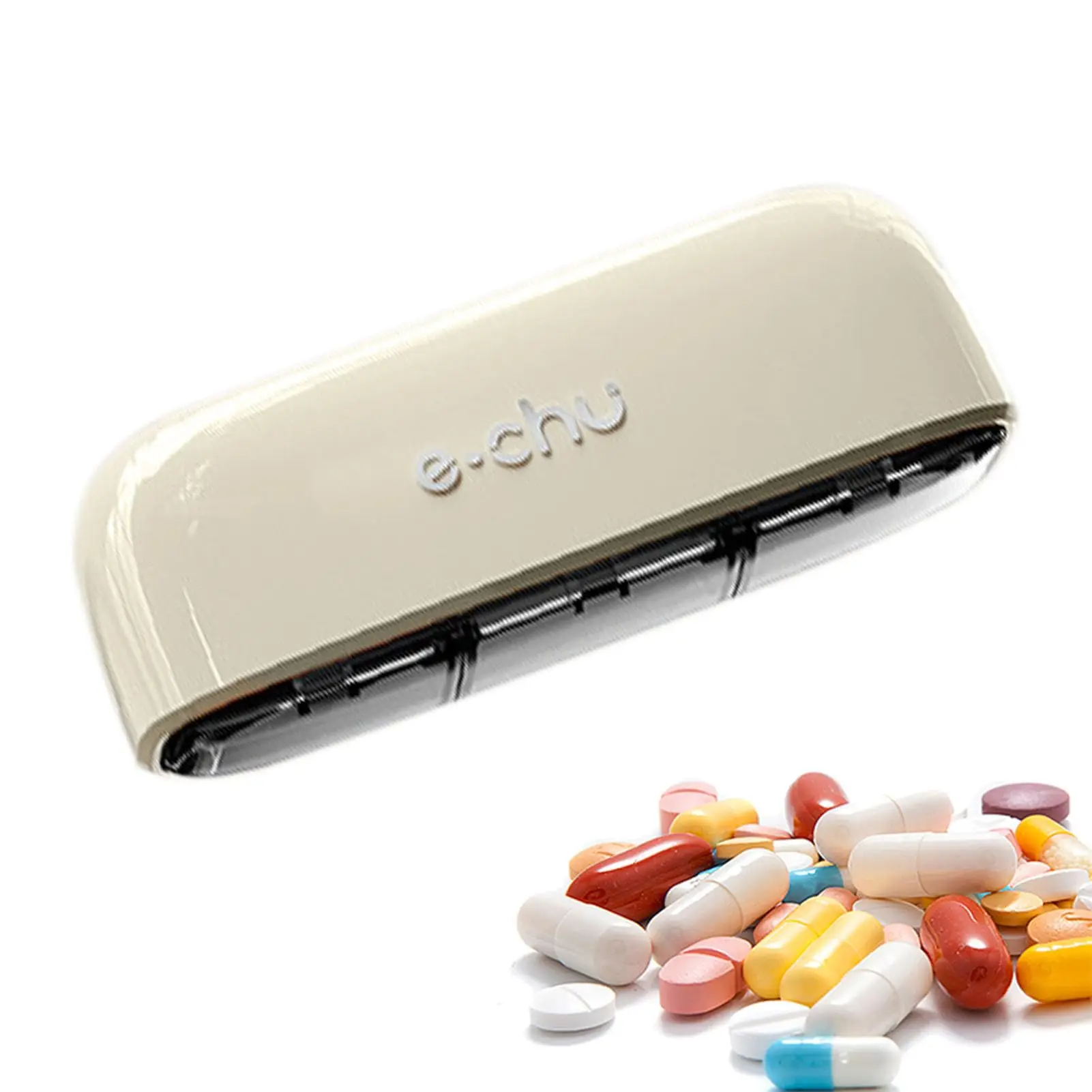 Compartment Pill Case Travel Pill Box Pocket Purse Daily Portable Medicine Vitamin Container for Medication Fish Oil Supplement