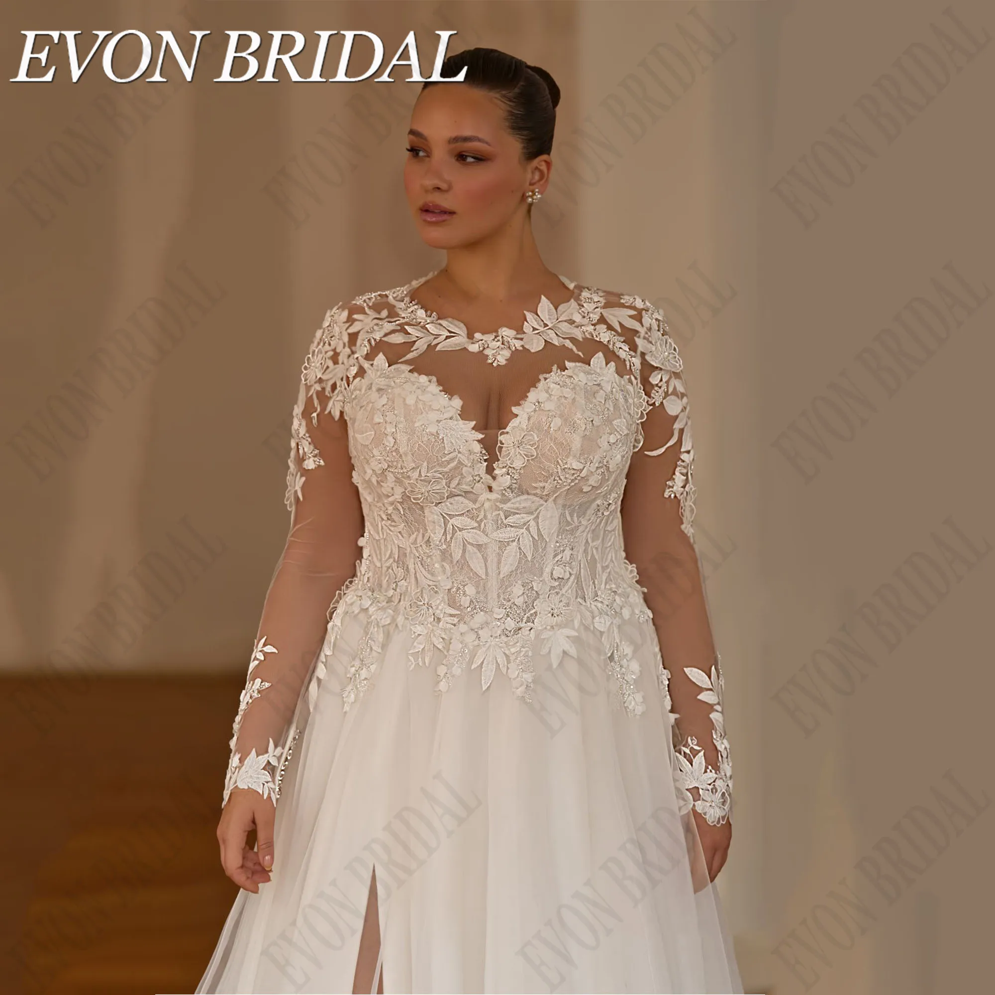 EVON เจ้าสาวลูกไม้ Sweetheart ชุดแต่งงาน PLUS ขนาดเจ้าสาวปิดไหล่ Applique A-Line Sweep Train Vestidos De Novia ที่กําหนดเองEVON เจ้าสาวลูกไม้ Sweetheart ชุดแต่งงาน PLUS ขนาดเจ้าสาวปิดไหล่ Applique A-Line Sweep Train Ve