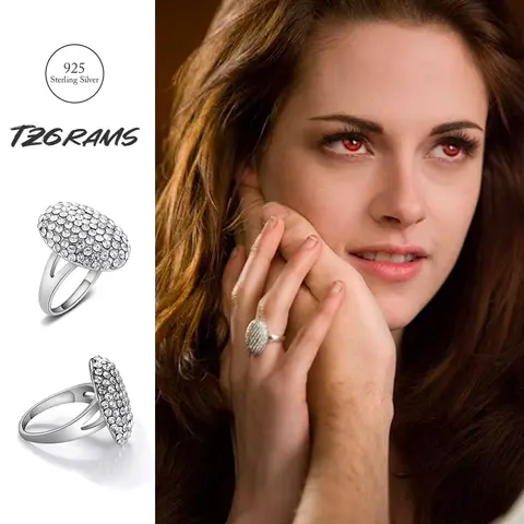 Anello in argento sterling 925 Moissanite Twilight Bella Anello di fidanzamento per celebrità Eclipse con scatola di metallo Replica di gioielli