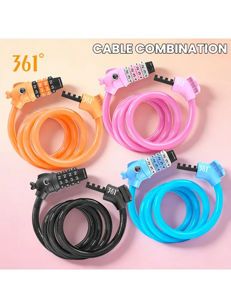 AliExpress NONE 361 Degrees Bicycle Lock 4 Digit Combination Cable Anti Theft Bike Locks 120cm Road MTB Scooter E-Bike Locks Cycling Accessories