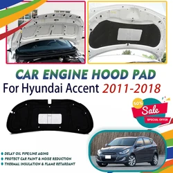 Car Engine Hood Pads For Hyundai i25 Accent Verna Solaris RB RC 2011~2018 Front Sound Heat Insulation Cover Auto Accessories