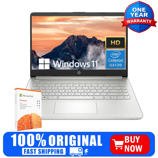 HP 14" Business Laptop,Intel Celeron N4120,4GB RAM, 128GB eMMC,1 Year Office 365,Windows 11 Home 2 HP 14" Business Laptop,Intel Celeron N4120,4GB RAM, 128GB eMMC,1 Year Office 365,Windows 11 Home 2