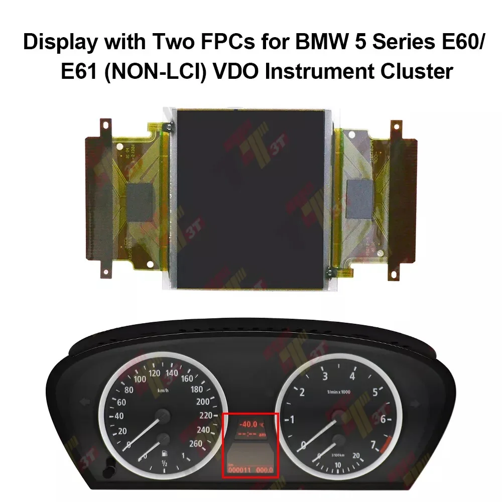 Instrumentencluster-Display mit zwei FPCs für BMW 5er Serie E60 / E61 (Nicht-LCI) VDO – Detail 4