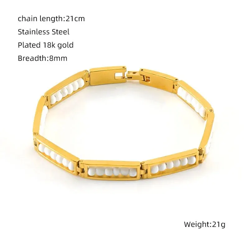 CARLIDANA 2022 Neue Ankunft Edelstahl Schmuck Grün und Gelb Farbe Orula Armband Mix Perlen Unisex Armreif Für Frauen – Detail 8