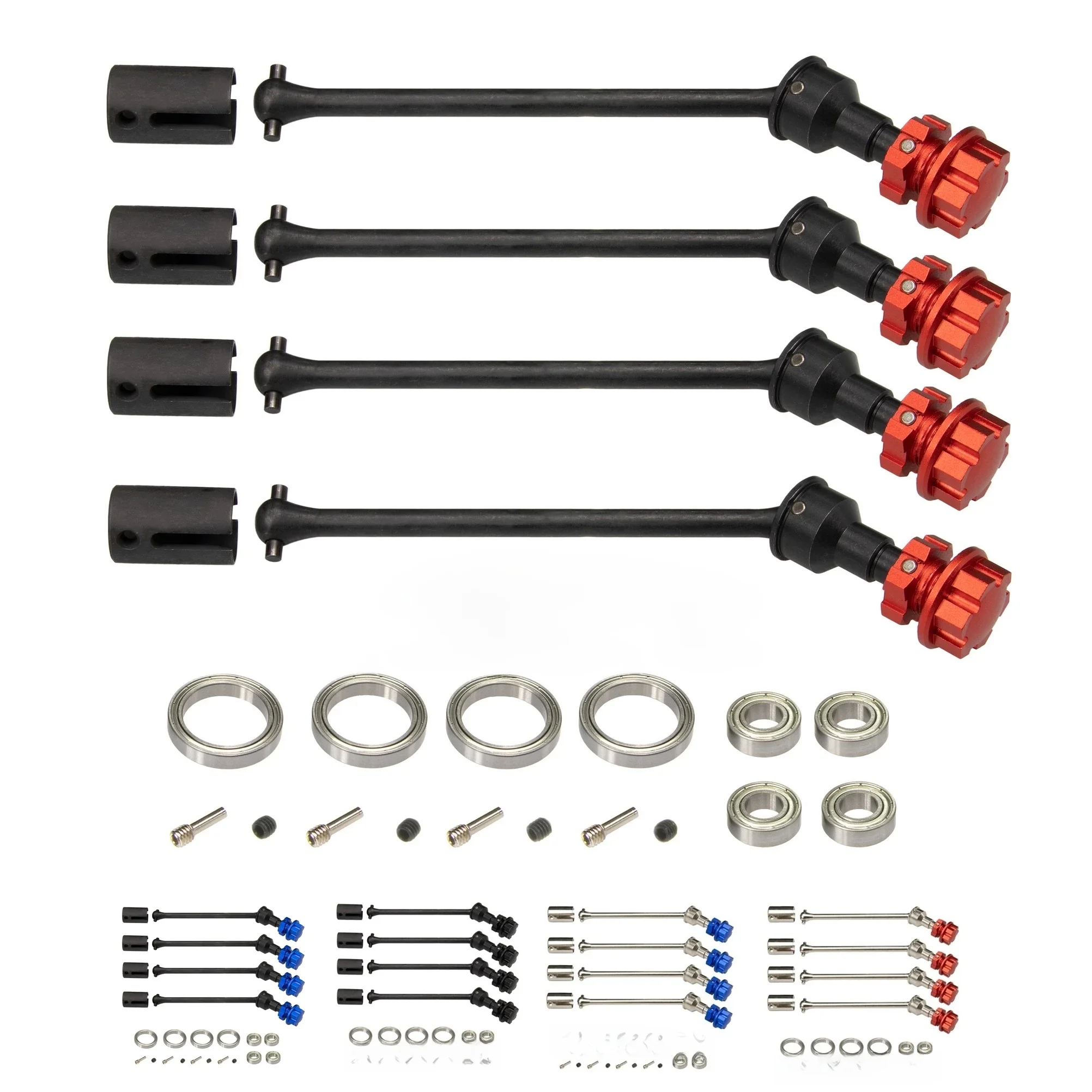 4 Stuks Metalen Staal Verlengde Aandrijfas Cvd Met Splined Wheel Hex 8996x Voor 1/10 Traxxas Maxx Widemaxx Rc Auto Upgrade Onderdelen - afbeelding 2