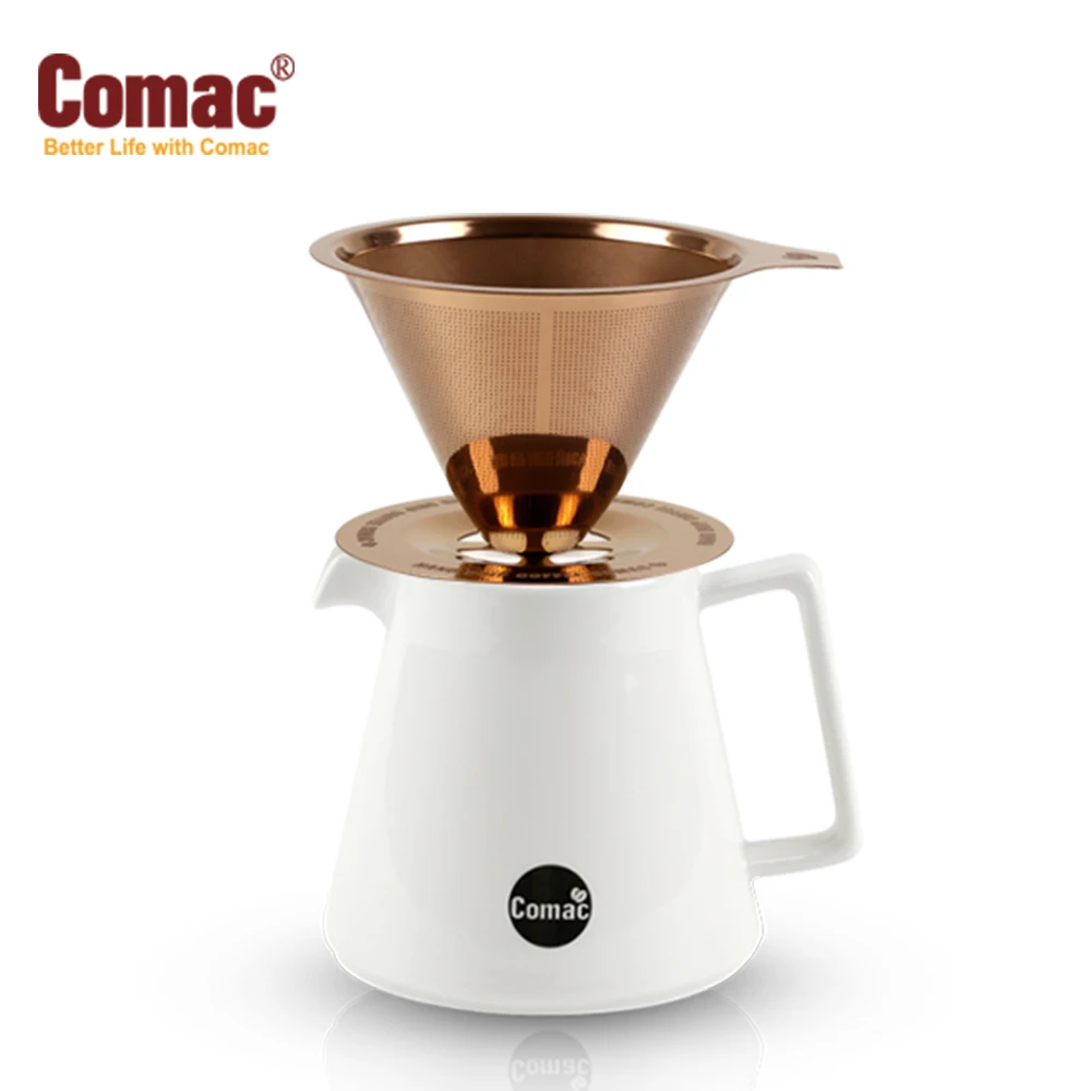 Comac Titanium Filter Porcelain Ceramic Server Coffee Drip Set 600ml (SFG1/GP3)