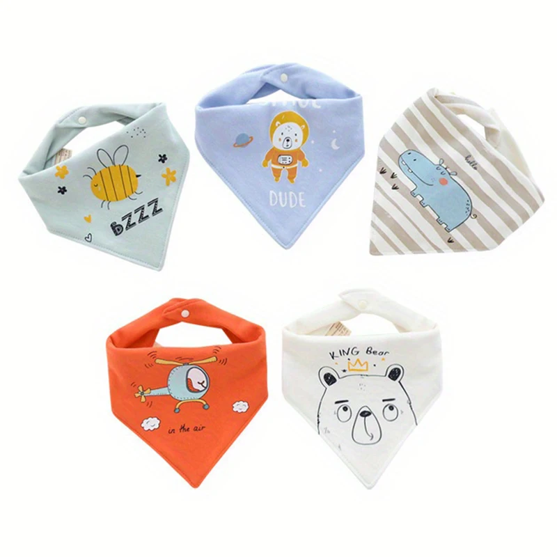 5pcs Triangle towel baby drool towel newborn children baby bib waterproof bib boys and girls bib