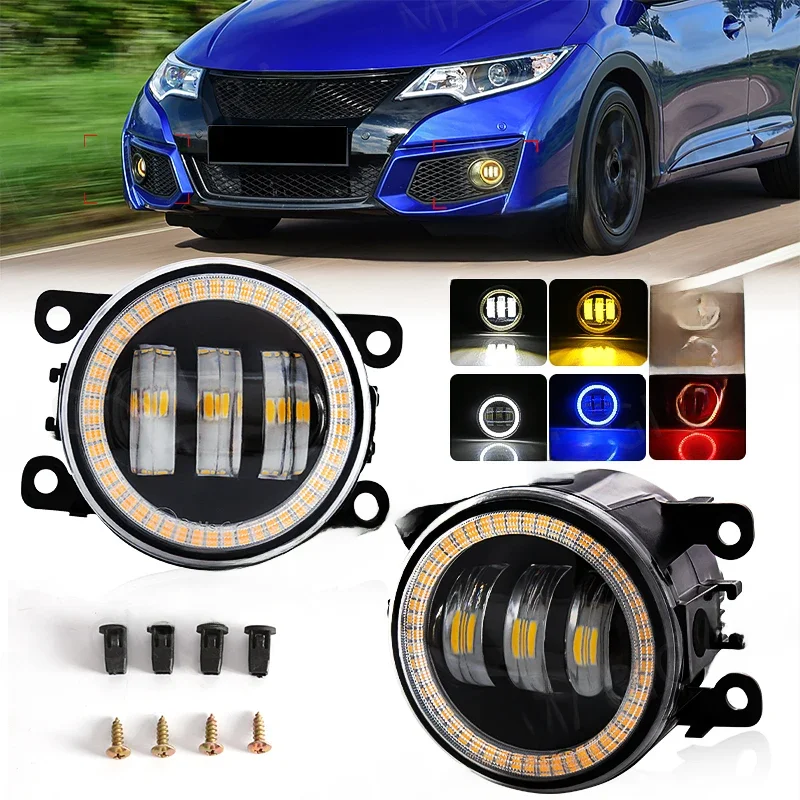 Światło przeciwmgielne Angel Eye do Ford Focus Fusion Fiesta Ranger C-Max Transit Tourneo EcoSport Edge Car DRL Światło przeciwmgielne LED Soczewka — zdjęcie 2