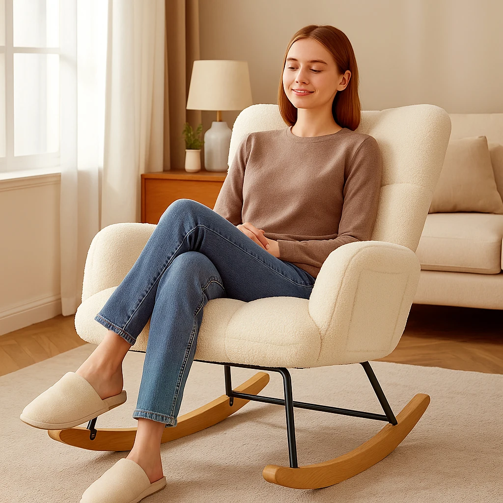 Fotel bujany COMHOMA do pokoju – Baby Nursery Rocking Chair recenzja i cena