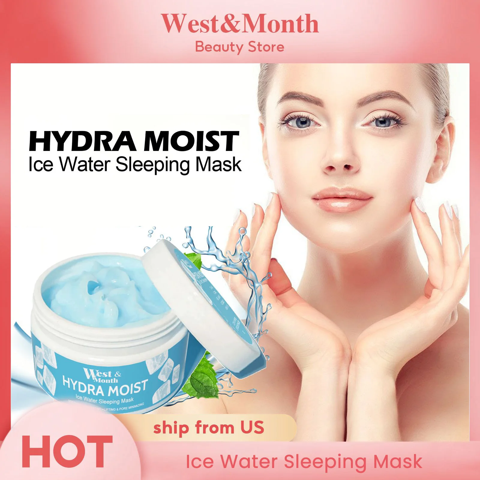 Dryness Treating Cooling Effect Deep Hydrating Pore Shrinking Moisturize Nourish Spreadable Hydra Moist Ice Water Sleeping Mask