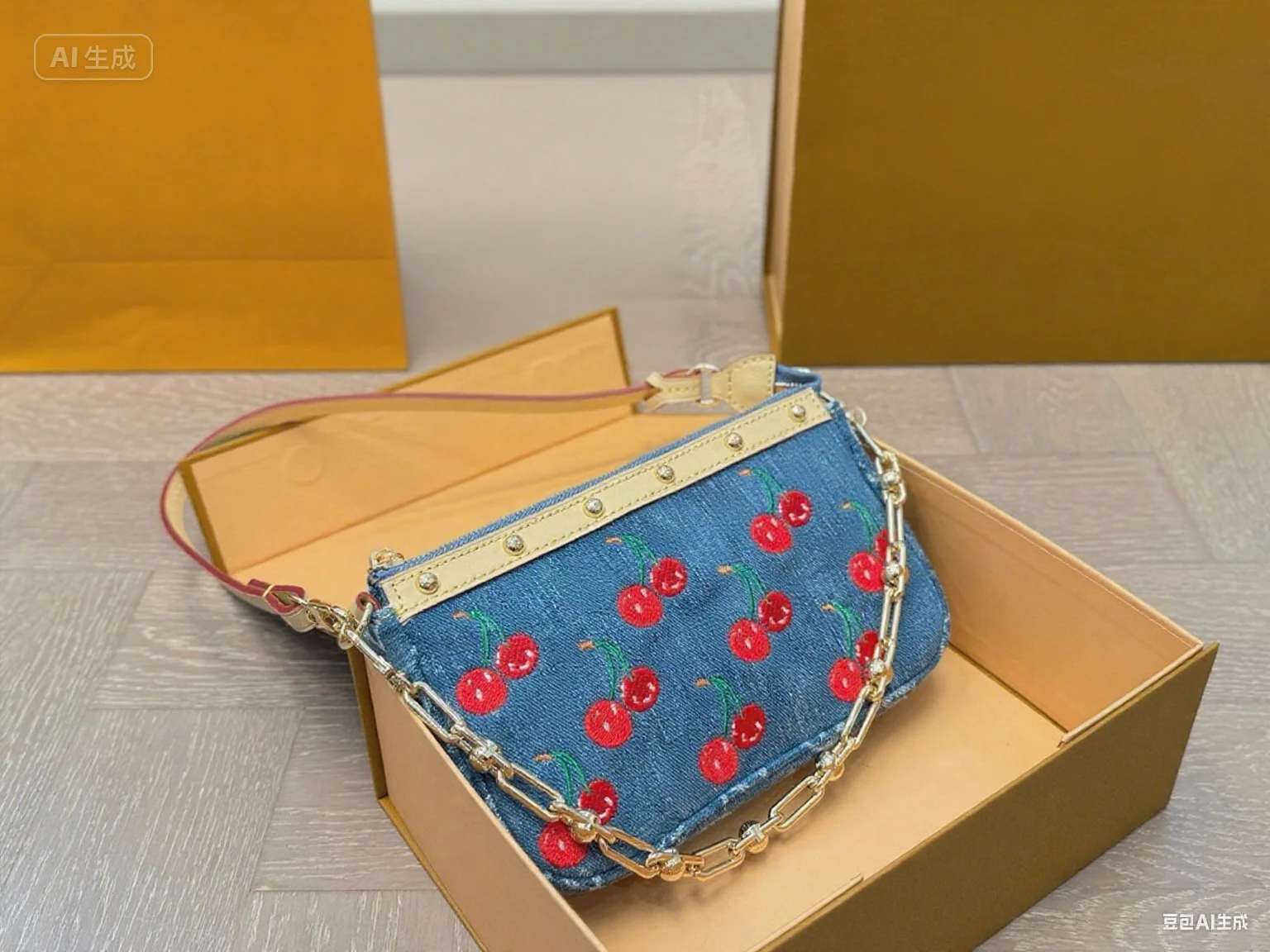 

2025 Новый размер: 21x12 см, джинсовые модные универсальные сумки из кожи вишни. Портативные можно носить на плече.