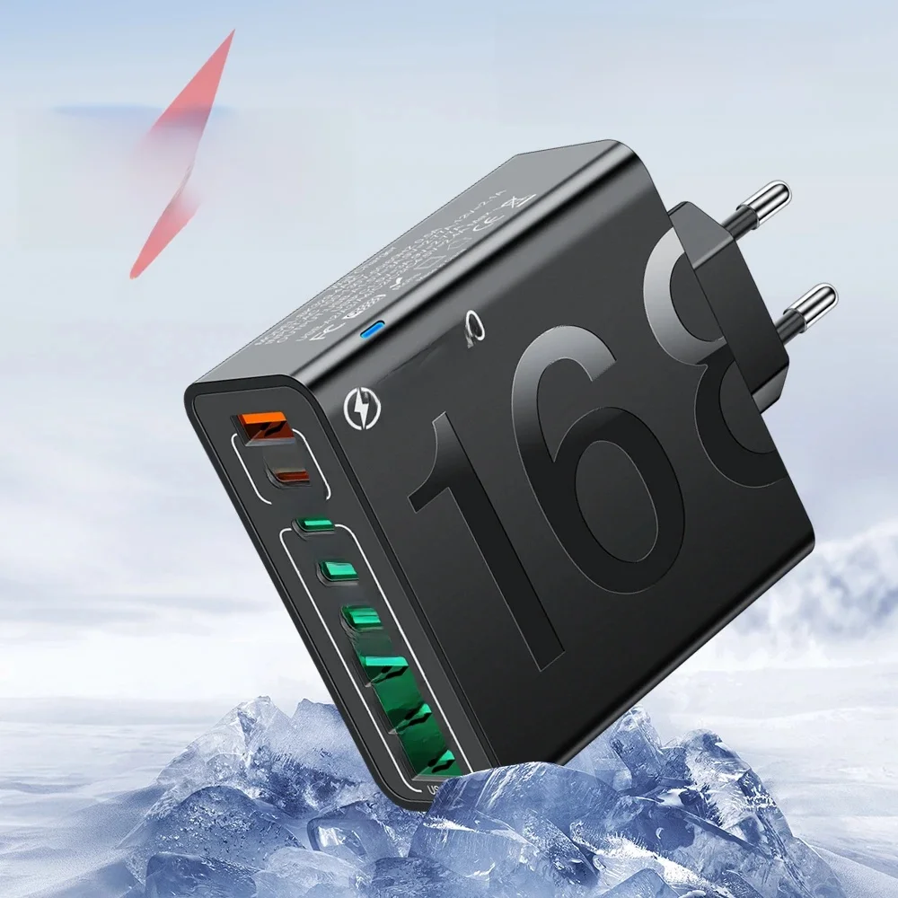USB-C-Ladegerät, mehrere 8 Anschlüsse, Typ C, hohe Geschwindigkeit, schnelles Schnellladen, PD-Handy-Wandadapter für iPhone 16, Xiaomi, Huawei