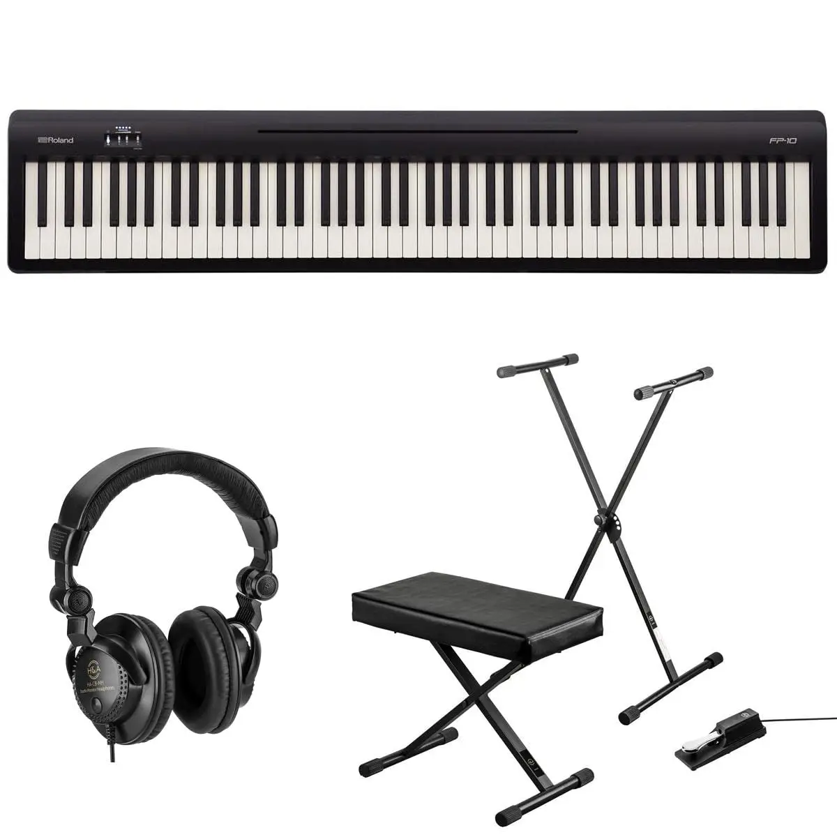 

HOT SALES Roland FP-10 Digital Piano Bundle with Roland KSC-70 Stand, Bench, Sustain Pedal