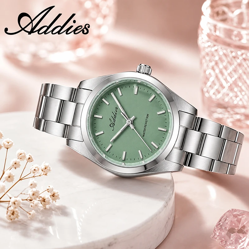 ADDIES 2026 Stainless Steel Women Watch Famous Brand 5Bar Waterproof Woman Quartz Watches Sapphire Glass BGW9 Super Luminous