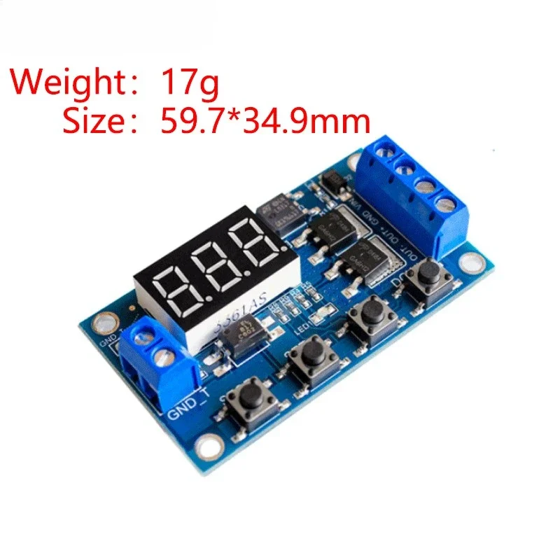 50pcs DC5-36V Dual MOS LED Digital Time Delay Relay Trigger Cycle Timer Delay Switch Circuit Board Timing Control Module DIY