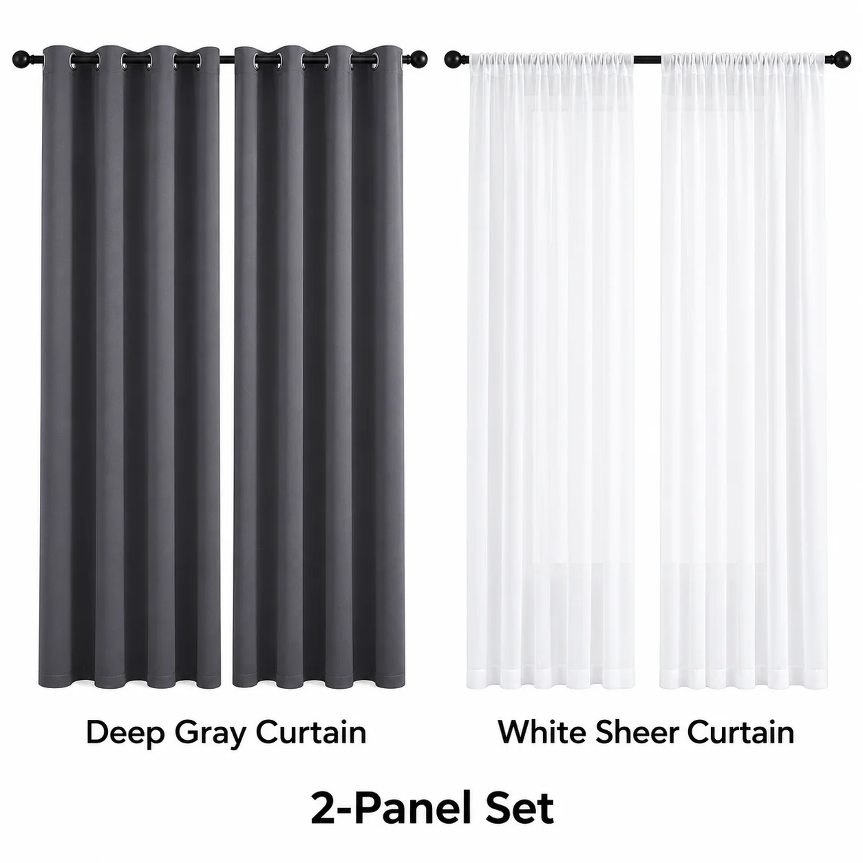 Grey Blackout Curtains 2 Panels Grommet Top Thermal Insulated Room Darkening Drapes for Living Room Top Quality 2026