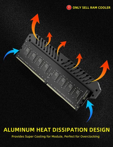 Imagen 2 del producto Kimdoole DDR4/DDR5 aleación de aluminio memoria RAM enfriador disipador de calor chaleco de refrigeración para PC RAM PC juego Overclock enfriador para Ram