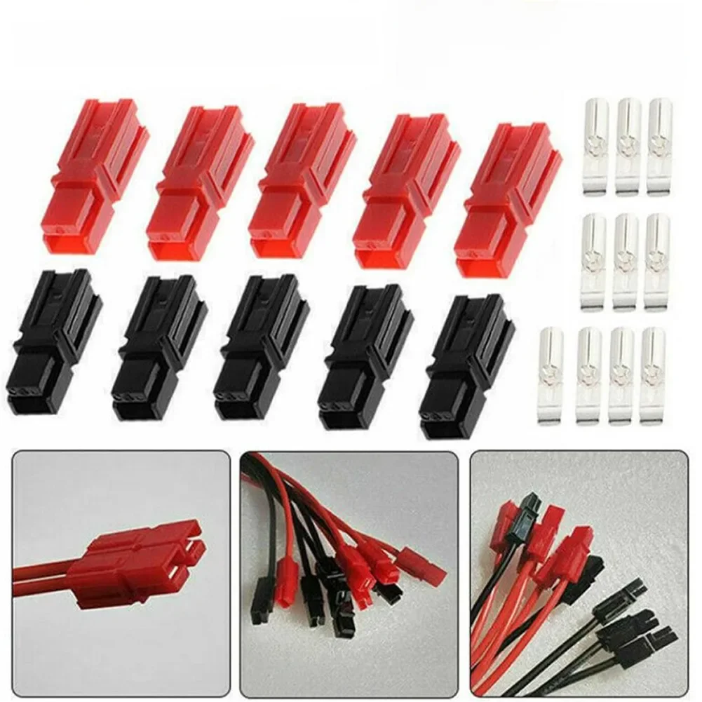 5 paires de connecteurs de puissance rouge et noir de 30 ampères pour prises de type Anderson, connecteurs de puissance marine, bornes en cuivre