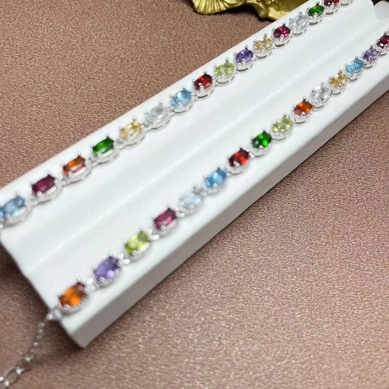 KJJEAXCMY Boutique Jewelry Women's Bracelet 925 Pure Silver Natural Multiple Gems Wedding Party Birthday Gift New Year