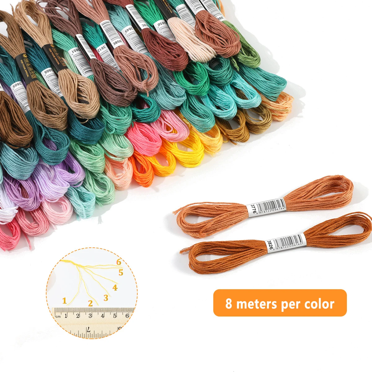 

20-Color Cross-Stitch Threads, Multi-Spec Macaron Rainbow Threads, DIY Embroidery Threads