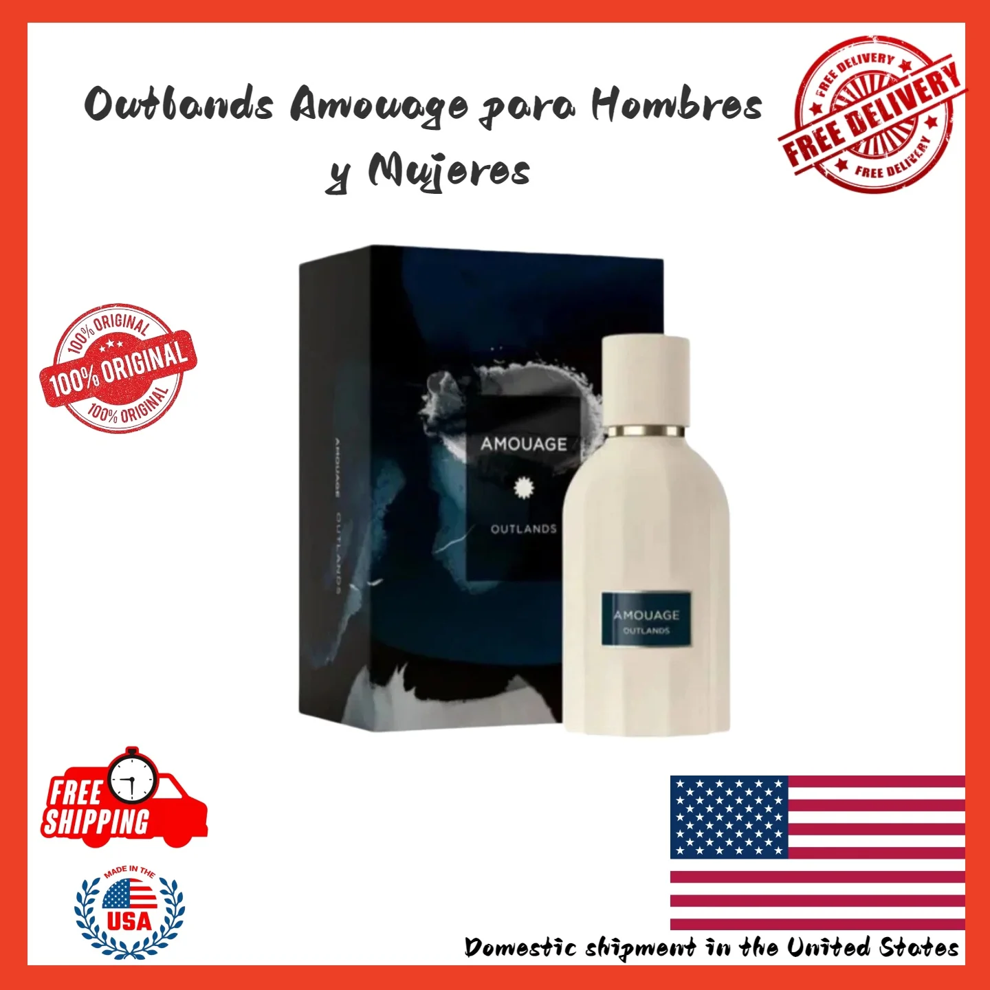 

Amouage Outlands 3.4 oz / 100ml EDP Unisex Spray New In Sealed Box Long-lasting fragrance Birthday or Valentine's Day gifts