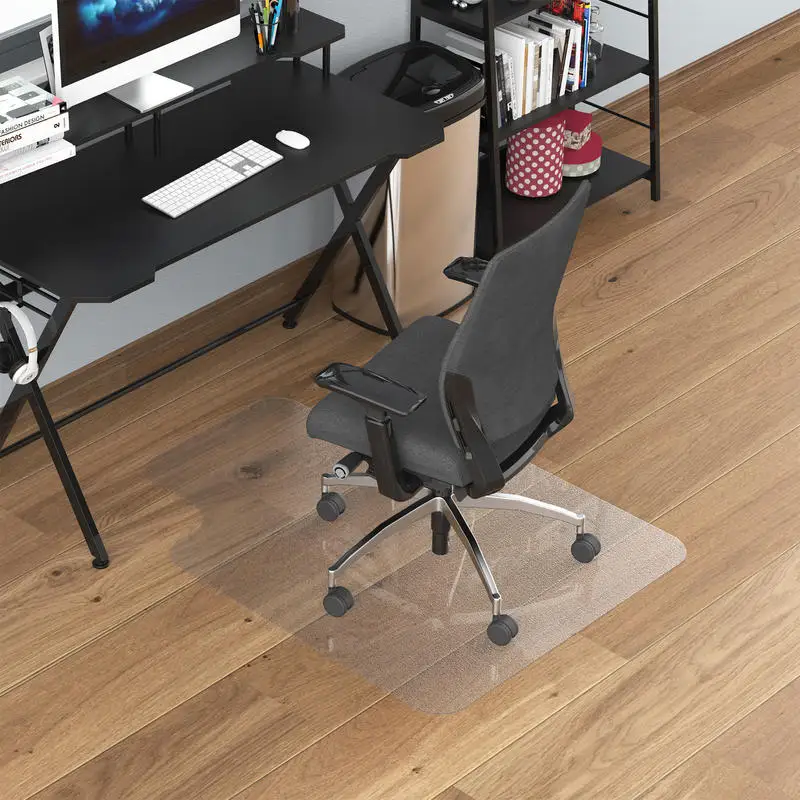 Tapis de protection de sol haute durabilité pour chaises de bureau - facile à nettoyer, adhérence stable, glisse en douceur - 120x90 cm, 1,5 mm d'épaisseur