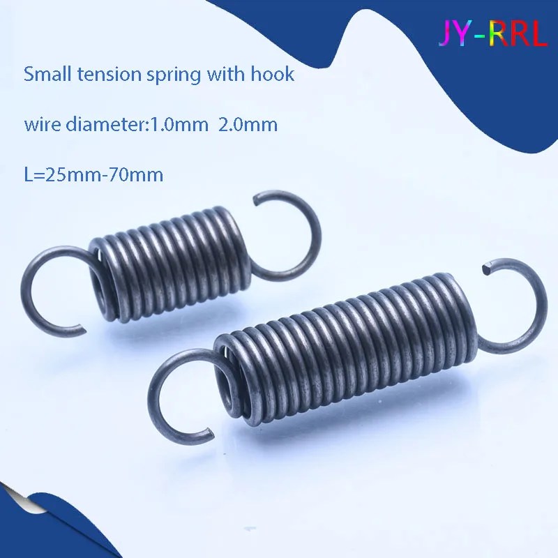 Single Hook Opening Small Tension Spring Spring Steel Stretch Spring Wire Diameter 1mm 2mm OD 5mm 18mm 20mm Length 25mm To 70mm