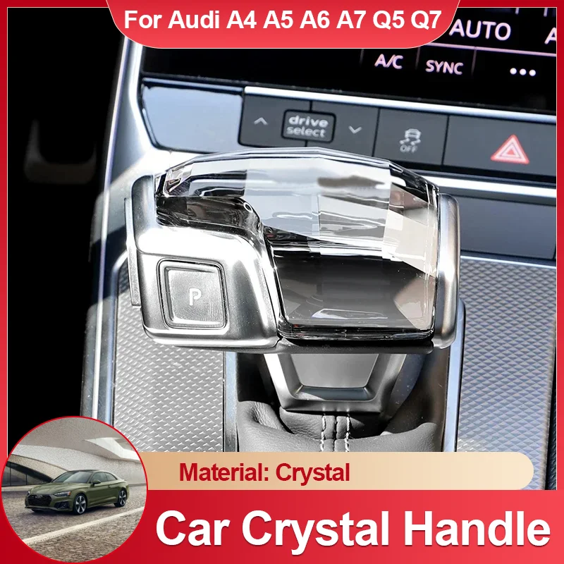 

for Audi A4 A5 A6 A7 Q5 Q7 S4 S5 C8 Car Crystal Gear Shift Knob Cover Modified Handle Cover Crystal Shift Head RS S Line Sticke