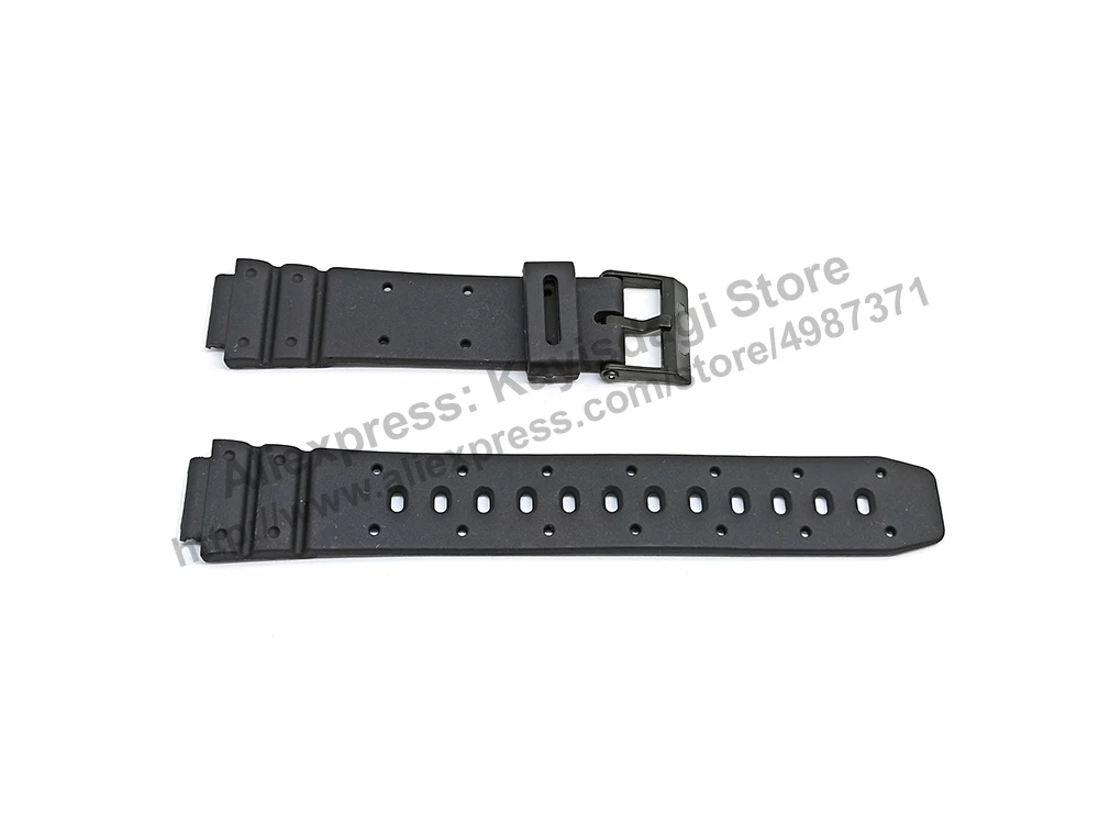 14mm Black Rubber Watch Band / Strap Compatible for Casio GMW-15 , W-95 , TRW-21 , RGW-20 , DGW-30 , DBW-32 , DBW-32G