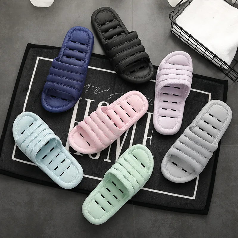 Four Seasons Morandi Family Non-slip Bathroom Shower Slippers Lovers Shoes For Men And Women Waterproof Bathroom Sandals