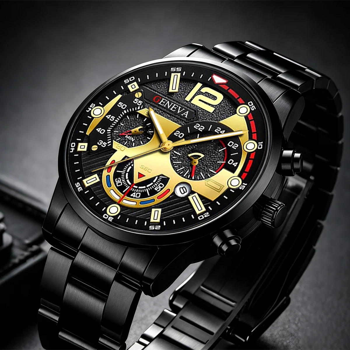 12-Piece Set of Fashionable Men's Quartz Watches, Casual and Versatile, Suitable for Various Occasions Such as Holiday Parties A Suitable Choice as a Gift