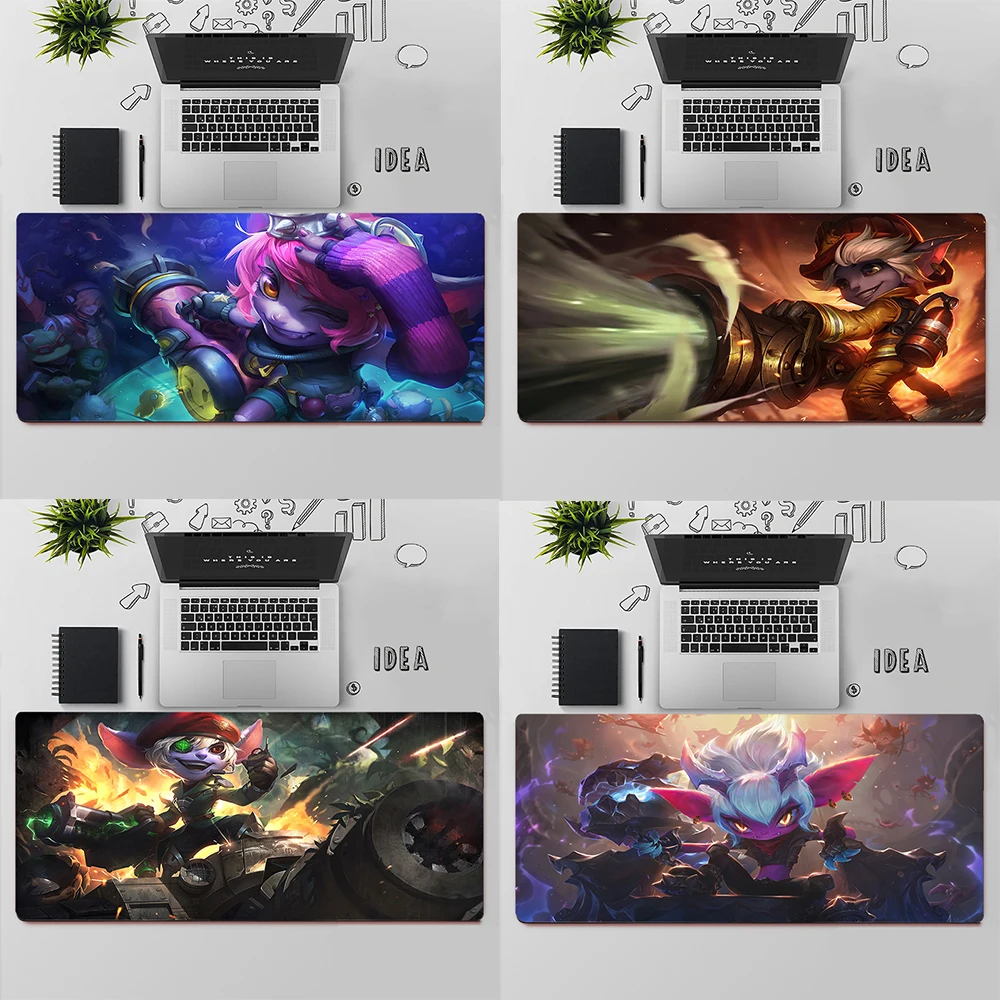 League of Legends Tristana Gaming Mouse Pad แผ่นรองเมาส์ขนาดใหญ่ PC Gamer แผ่นรองเม้าส์คอมพิวเตอร์ Big Mousepad แป้นพิมพ์โต๊ะแผ่นรองเมาส์